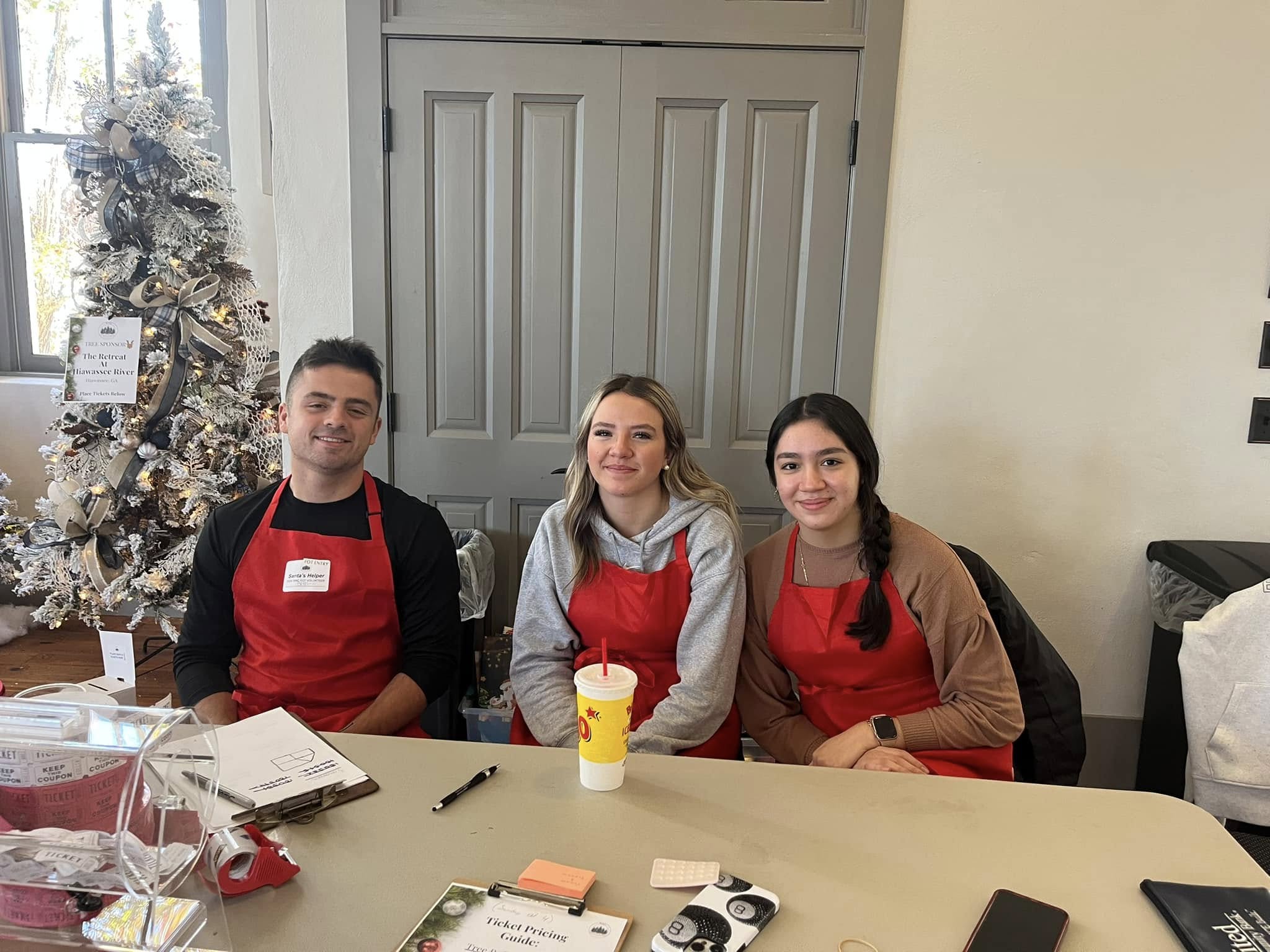 Helping make the festival possible at the WNC Festival of Trees in Hayesville, North Carolina