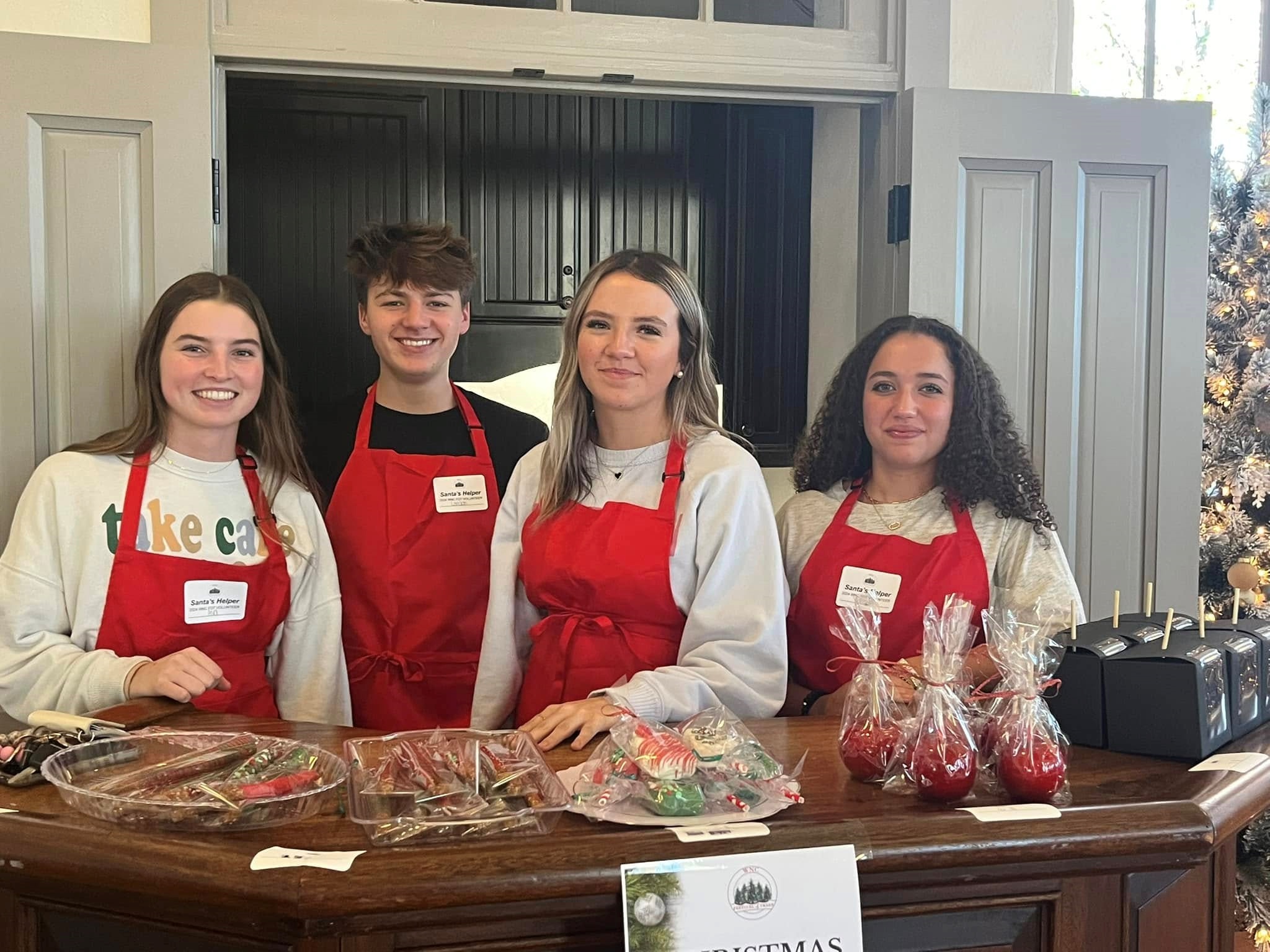 Young volunteers helping make the festival extra sweet at the WNC Festival of Trees in Hayesville, North Carolina